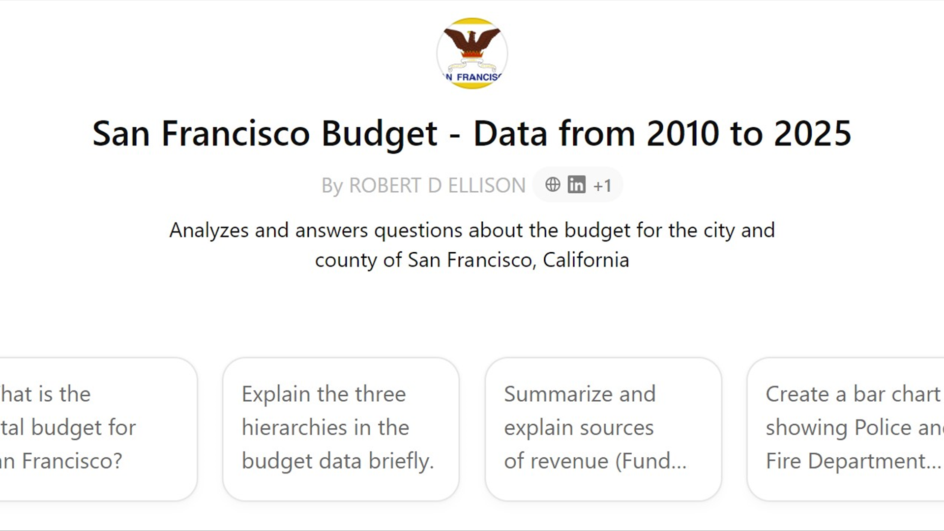 San Francisco Budget Chatbot (GPT) I Thought He Came With You