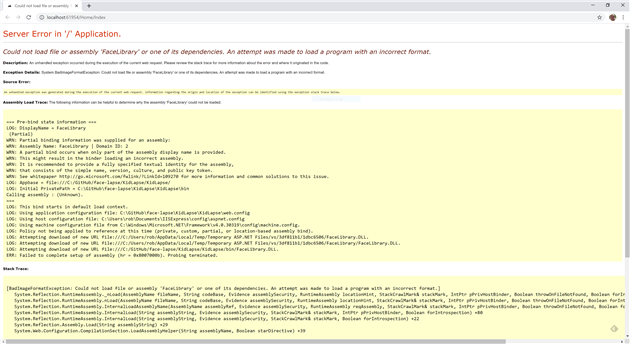 System.BadImageFormatException for a 64-bit web application in IIS Express