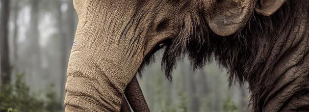 A Mastodon in a primordial forest