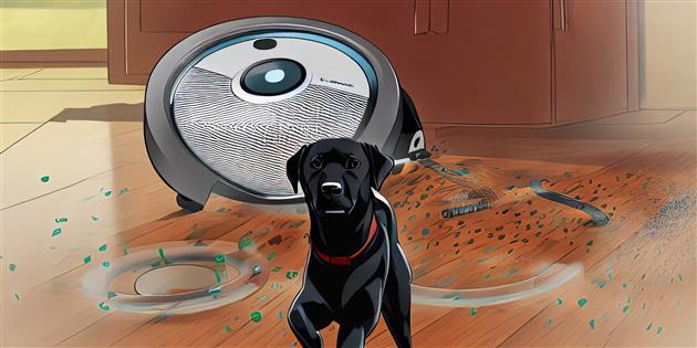A black lab chases a Roomba and then things start to get weird...