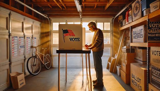 A man votes in the November 2024 election