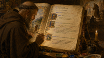 A monk illuminates some code