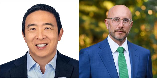 Andrew Yang and Daniel DiSalvo, pro and anti the motion Does America Need A Third Party.