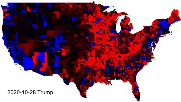 Change in Presidential Vote from 2000 to 2020 by US County