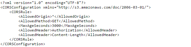Amazon S3 CORS Configuration