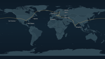 GPS track circumnavigating the globe, SFO NRT BLR MUC BUD KRK HEL TLL CPH BOS MSY