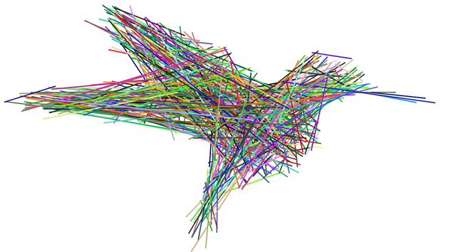 Generation three thousand of a genetic algorithm learning to draw a hummingbird