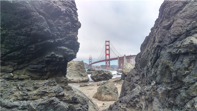 Golden Gate Bridge from Marshall's Beach