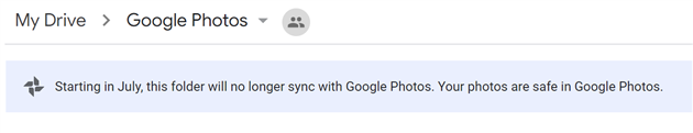 Google Photos backup to Google Drive shutting down in July 2019