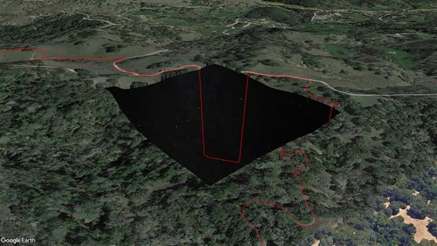 Missing tile in Google Earth reveals the stars below Sonomoa.