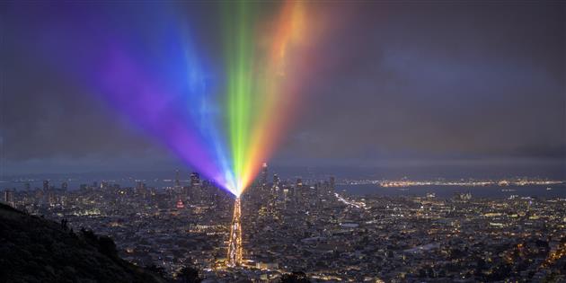 Pride 2023 Laser Rainbow (Time Lapse)