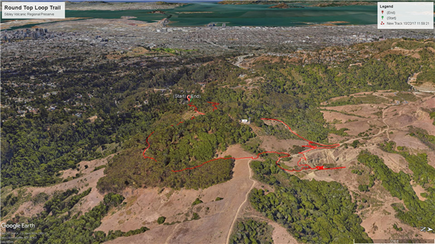 Round Top loop trail in Sibley Volcanic Regional Preserve