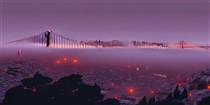 San Francisco shrouded by fog, Stable Diffusion, scale 0