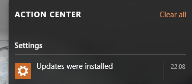 Updates were installed...
