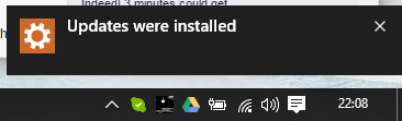 Updates were installed...