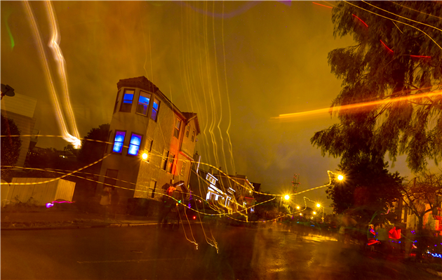 Wawona street trick or treat long exposure