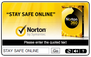 Norton 360 CAPTCHA ad