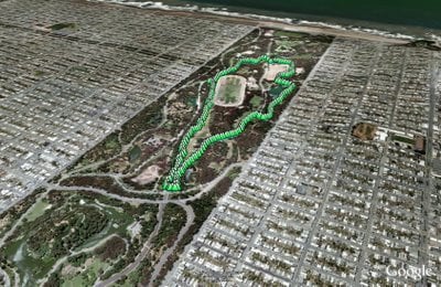 Golden Gate Park loop in Google Earth