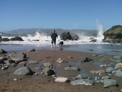 Rob & Rudy at Mile Rock Beach