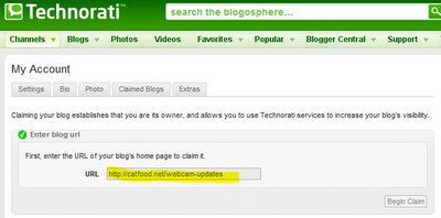 Technorati Blog Claim Fail